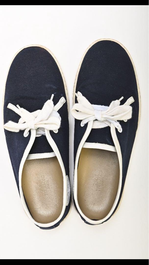 【お洒落♪ユニセックスで使えます】エルメス★スニーカー HERMES◇trail/ローカットスニーカー/36/BLU/レザー/191167z