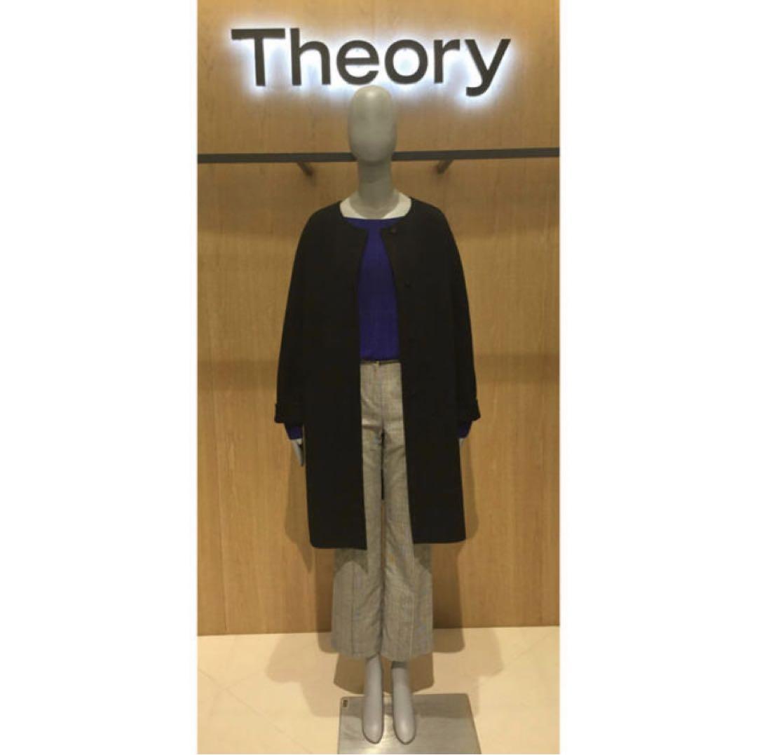 Theory 18aw ノーカラーコート ブラック