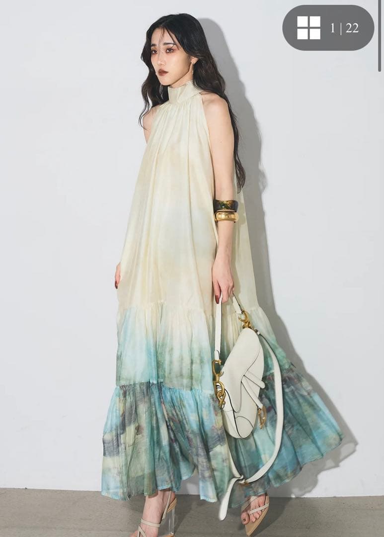 ANDREA&Co. 【AUBREY】水彩ティアードワンピース