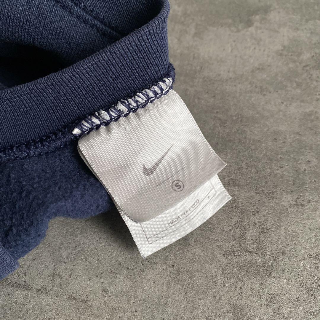 90s 00s NIKE スウッシュ スウェット S 紺 ネイビー