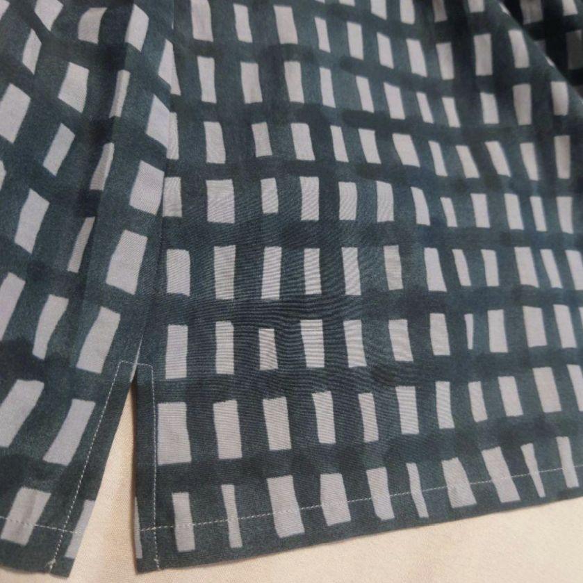 新品タグ付⚮̈ミナペルホネン sora check ブラウス green 40