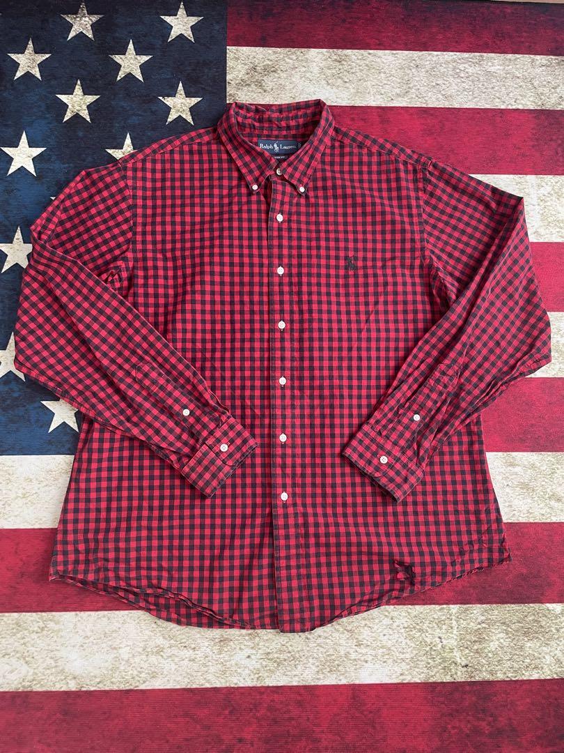Ralph Lauren 長袖シャツ XL 赤黒チェック