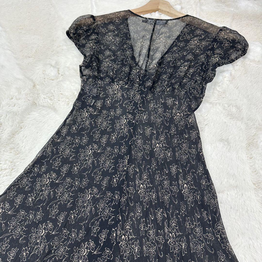 ✨美品✨ラルフローレン シルク100% 花柄シアーワンピース