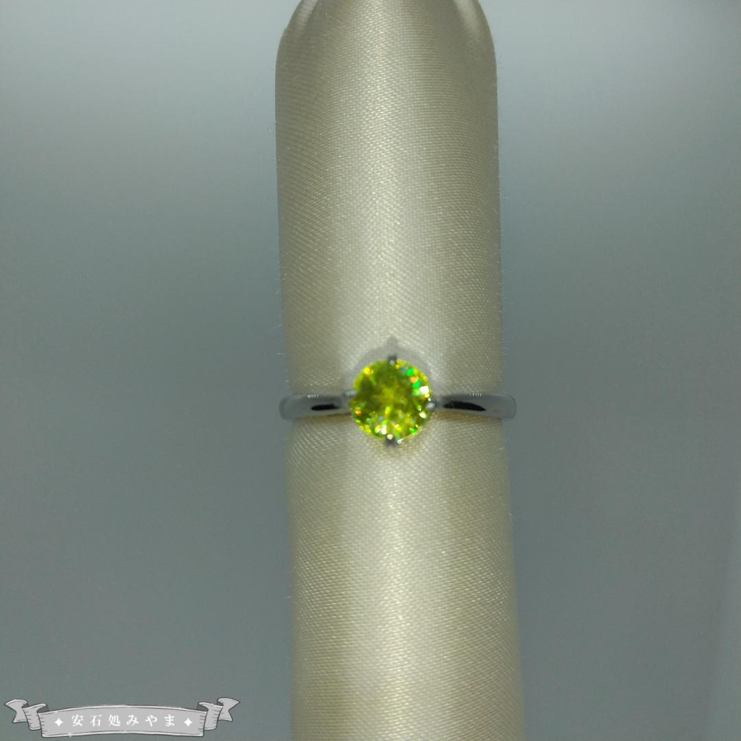 最後のマスカット…非加熱天然スフェーン　1.0ct　S925フリーサイズリング