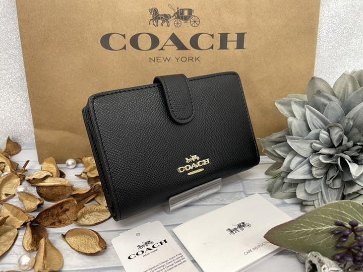 COACH コーチ 二つ折り財布 ブラック