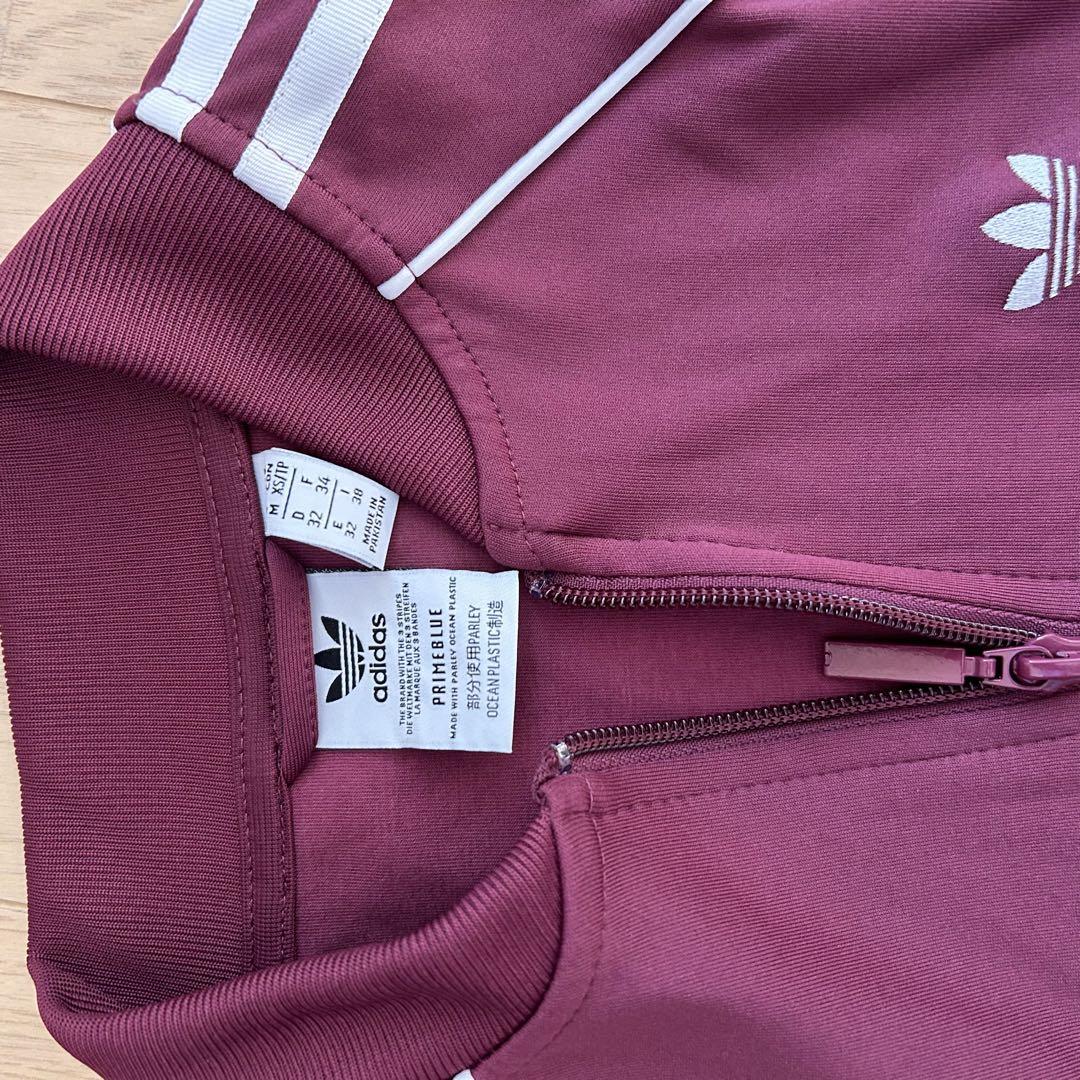送料無料 ギフト adidas バーガンディ ジャージ Mサイズ トップス