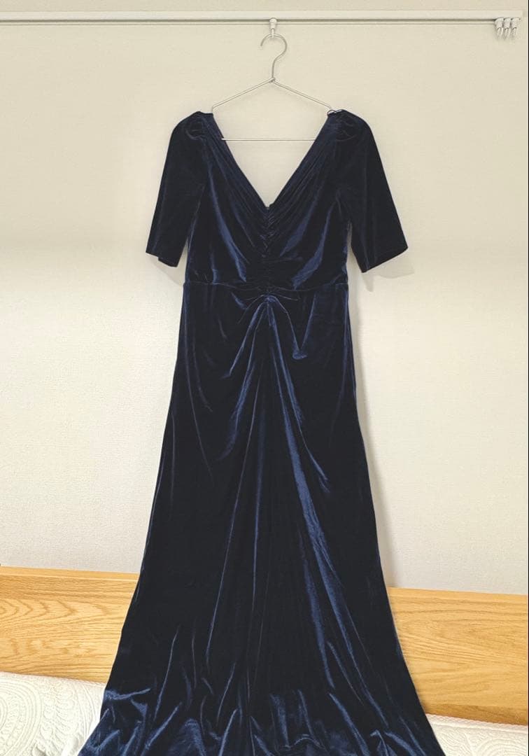 adrianna papell ネイビー ドレス ロング パーティーL ADRIANNA PAPELL