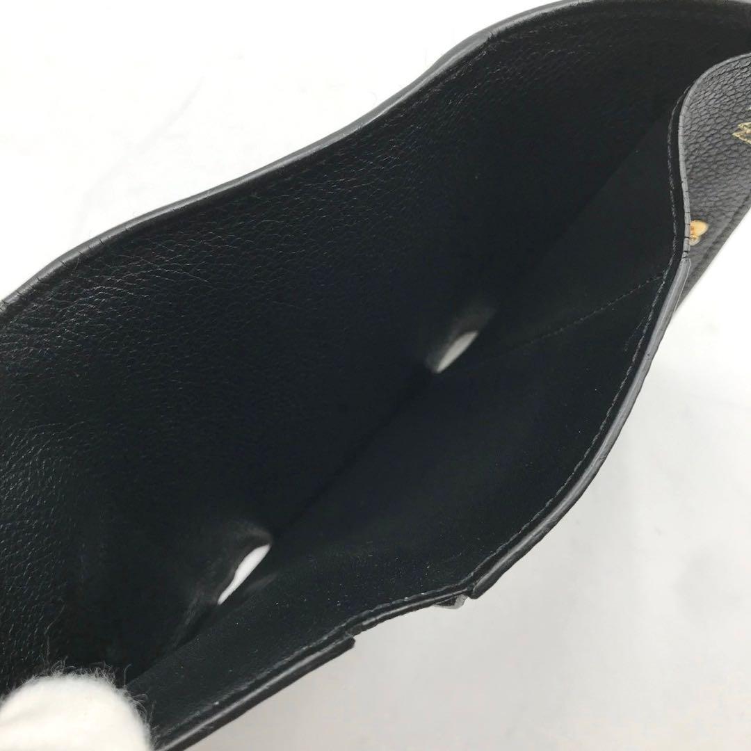 美品✨ルイヴィトン アンプラント LVロゴ型押し 折り財布 ブラック