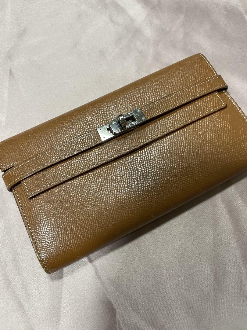 エルメス　HERMES ケリーウォレット　ブラウンレザー 二つ折り財布