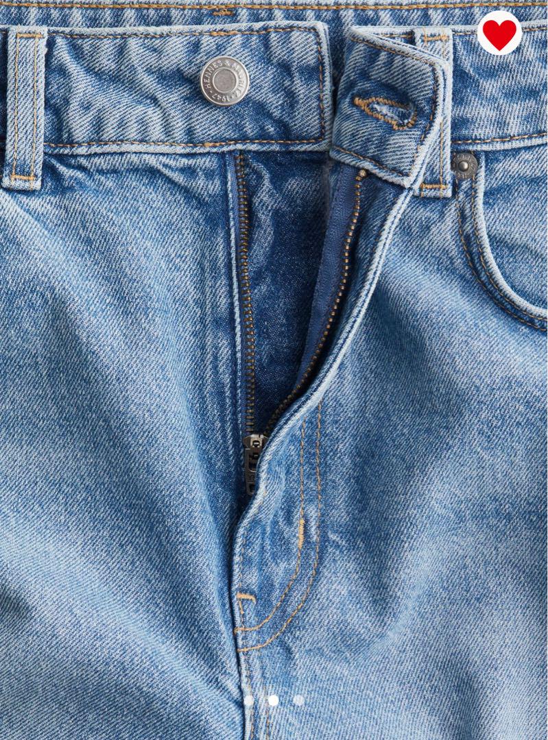 H&M スリムマムハイアンクルデニムライトブルー size32