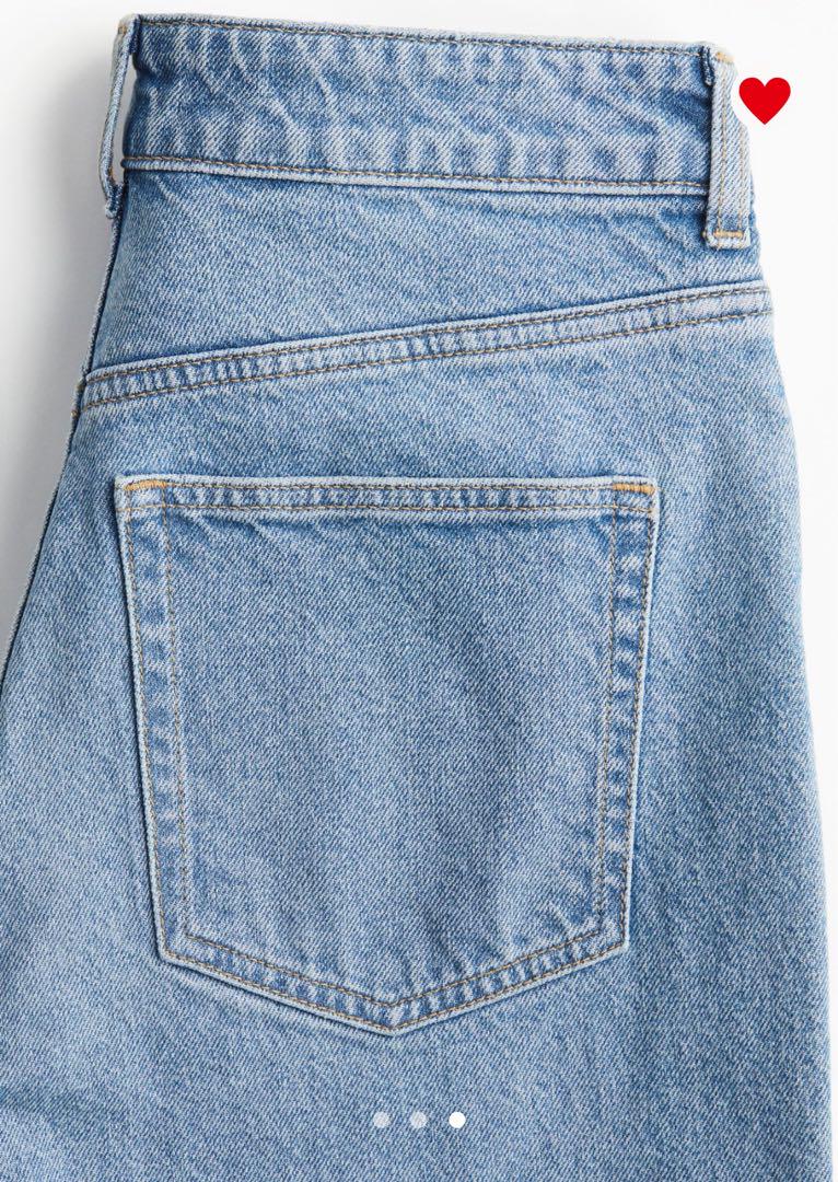 H&M スリムマムハイアンクルデニムライトブルー size32