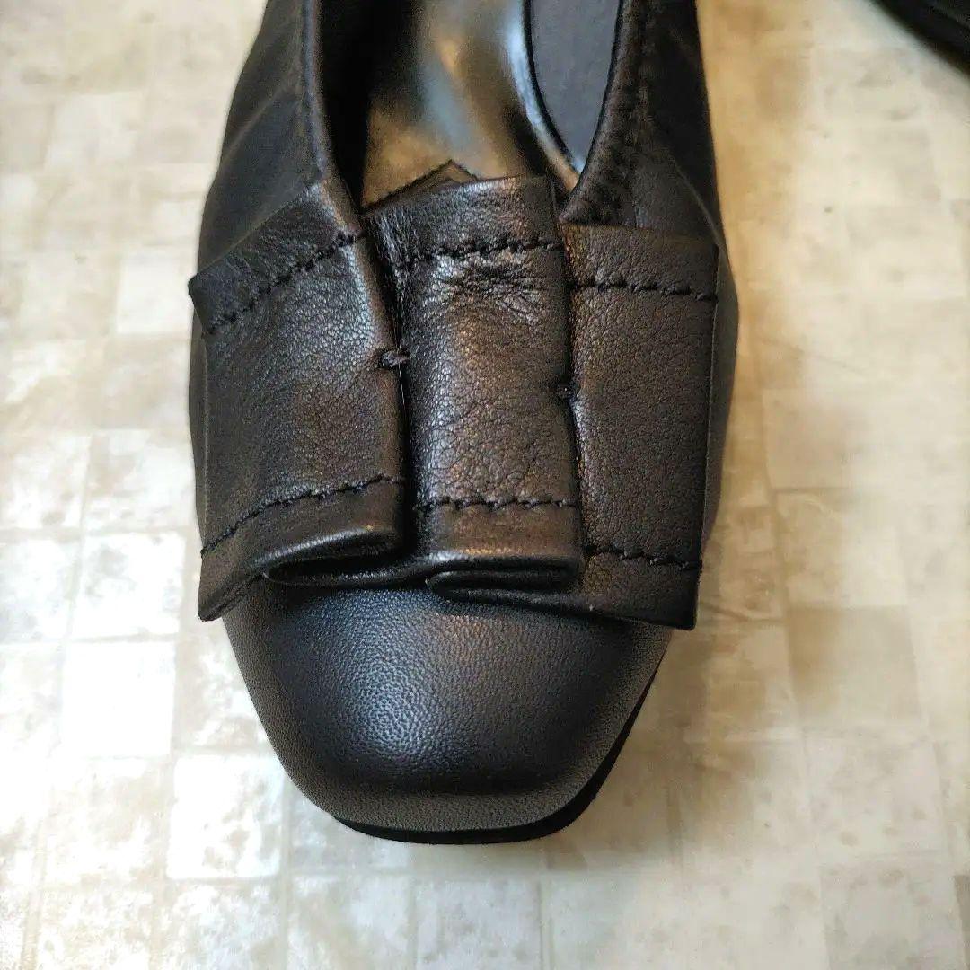 美品［フィズリーン］ レザー フラットシューズ 24cm