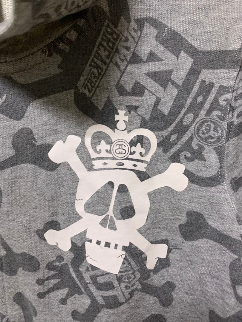 ビンテージ 00s ステューシー レディースS パーカー フルジップ ドクロ