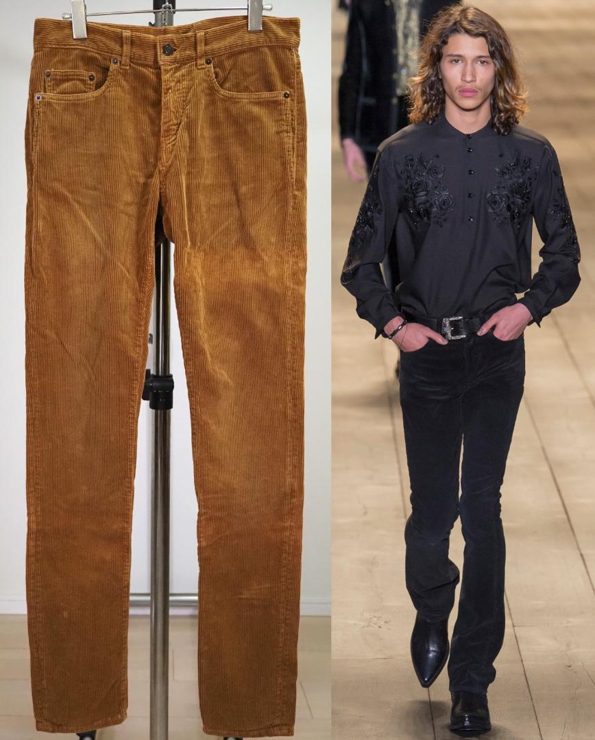 SAINT LAURENT サンローラン 18AWコーデュロイパンツ29 茶