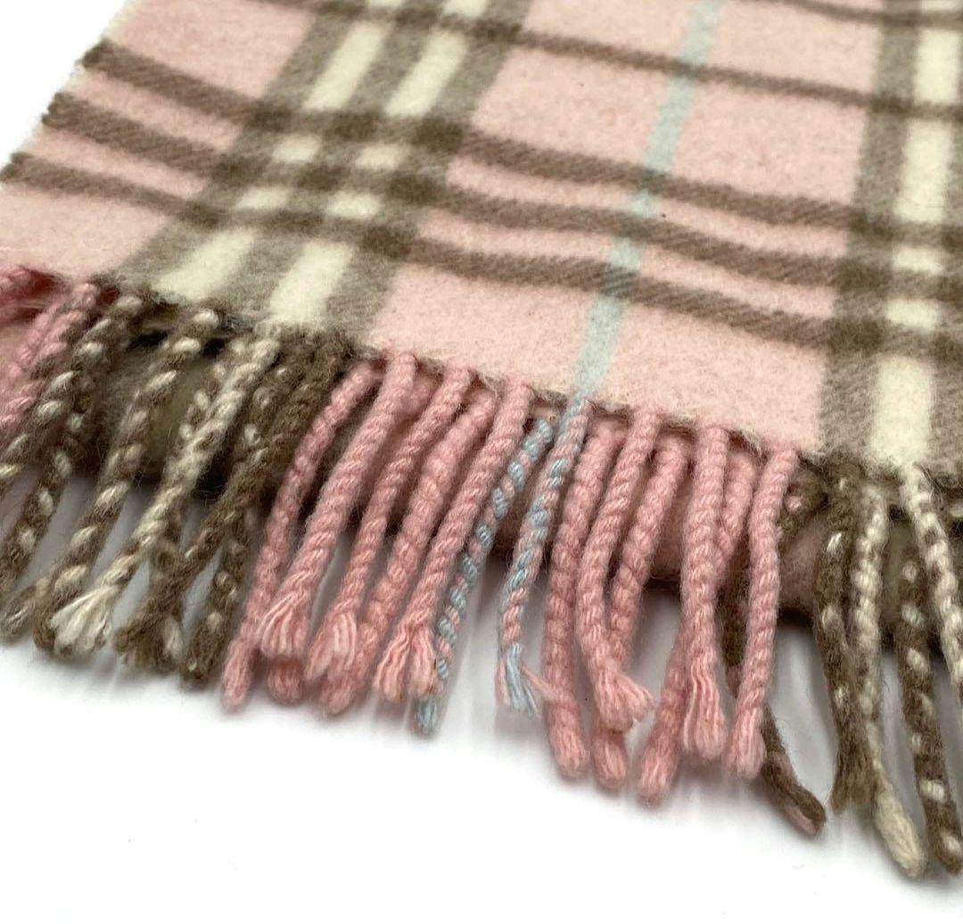 BURBERRY カシミヤ 100% マフラー ノバチェック ピンク BURBERRY カシミヤ 100% マフラー ノバチェック ピンク