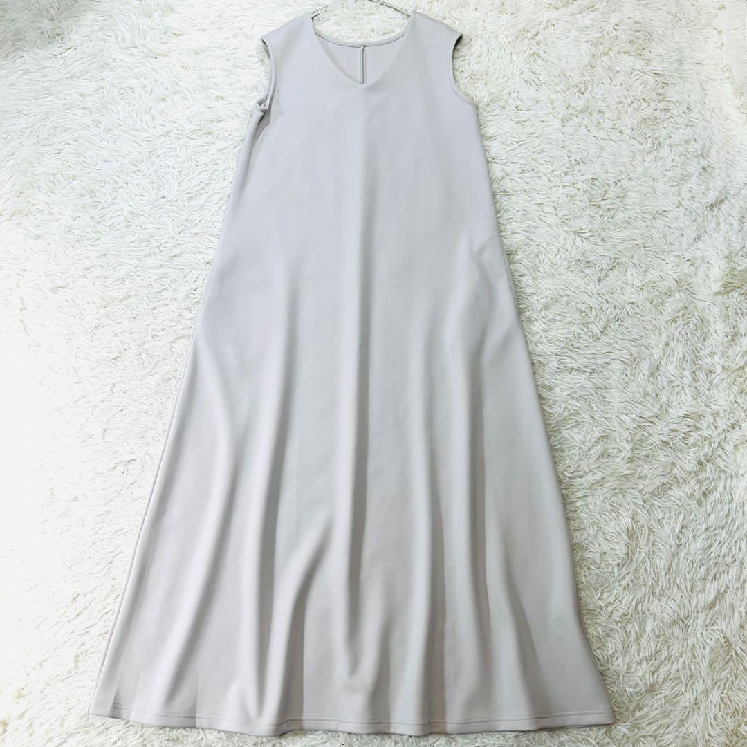 洗える♪BIRTHDAYBASHドレスワンピース ロング マキシ グレージュ L