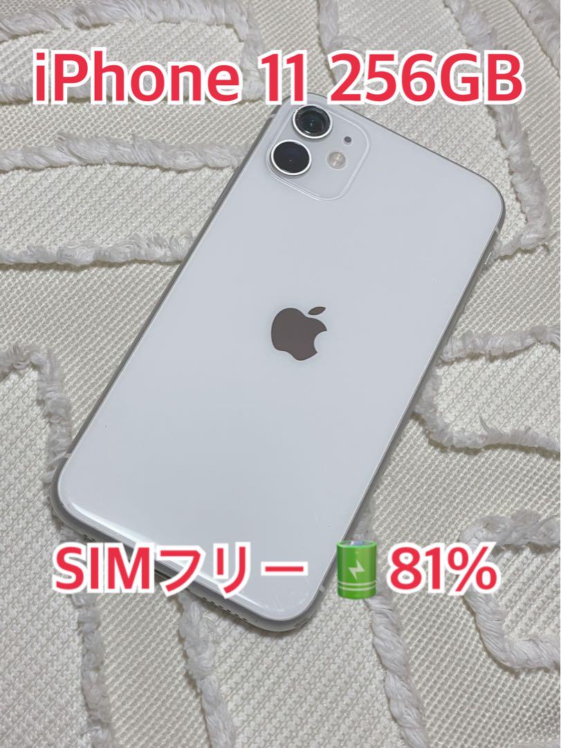 iPhone11 256gb SIMフリー white 箱有 イヤホン無