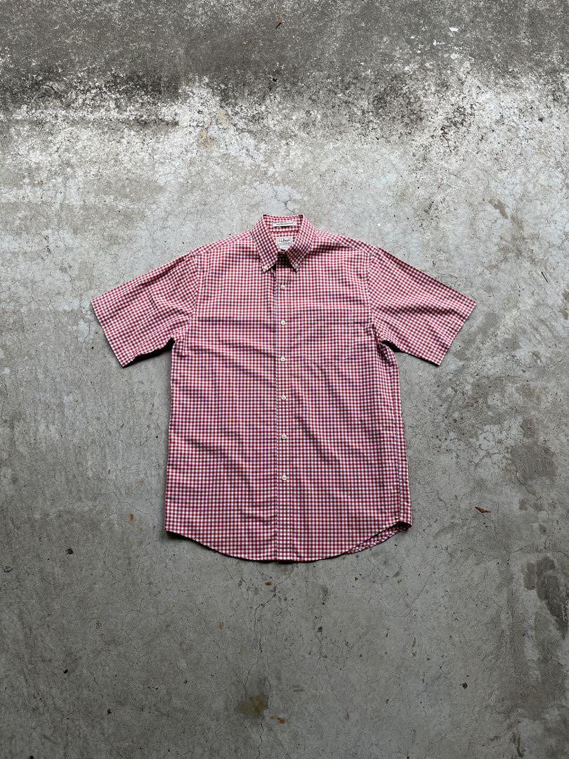 l.l.bean エルエルビーン 半袖ギンガムチェックシャツ 薄手