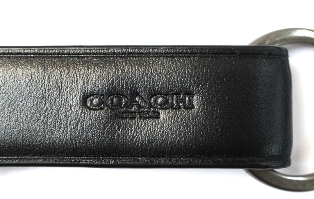 未使用　COACH　コーチ　キーリング　キーホルダー　レザー　ブラック 未使用】COACH コーチ レザー キーリング キーホルダー ブラック