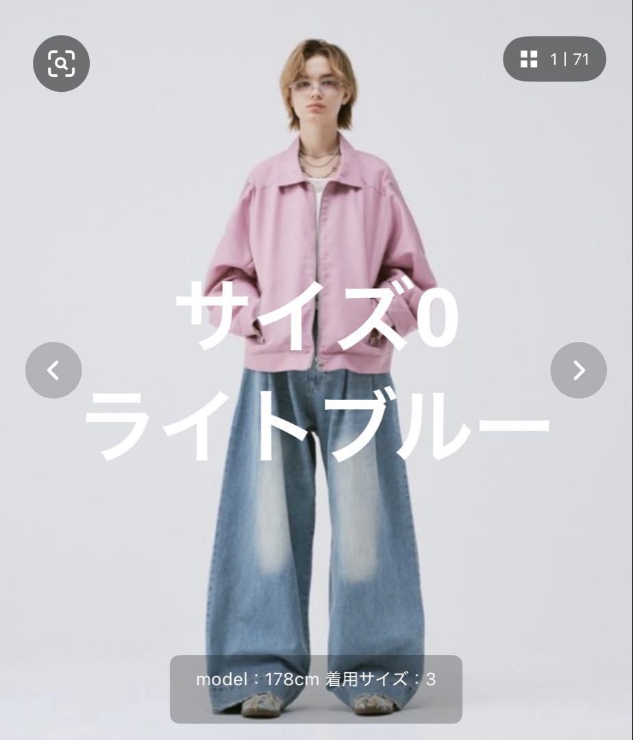 ワイドバギーヴィンテージライクデニムパンツ