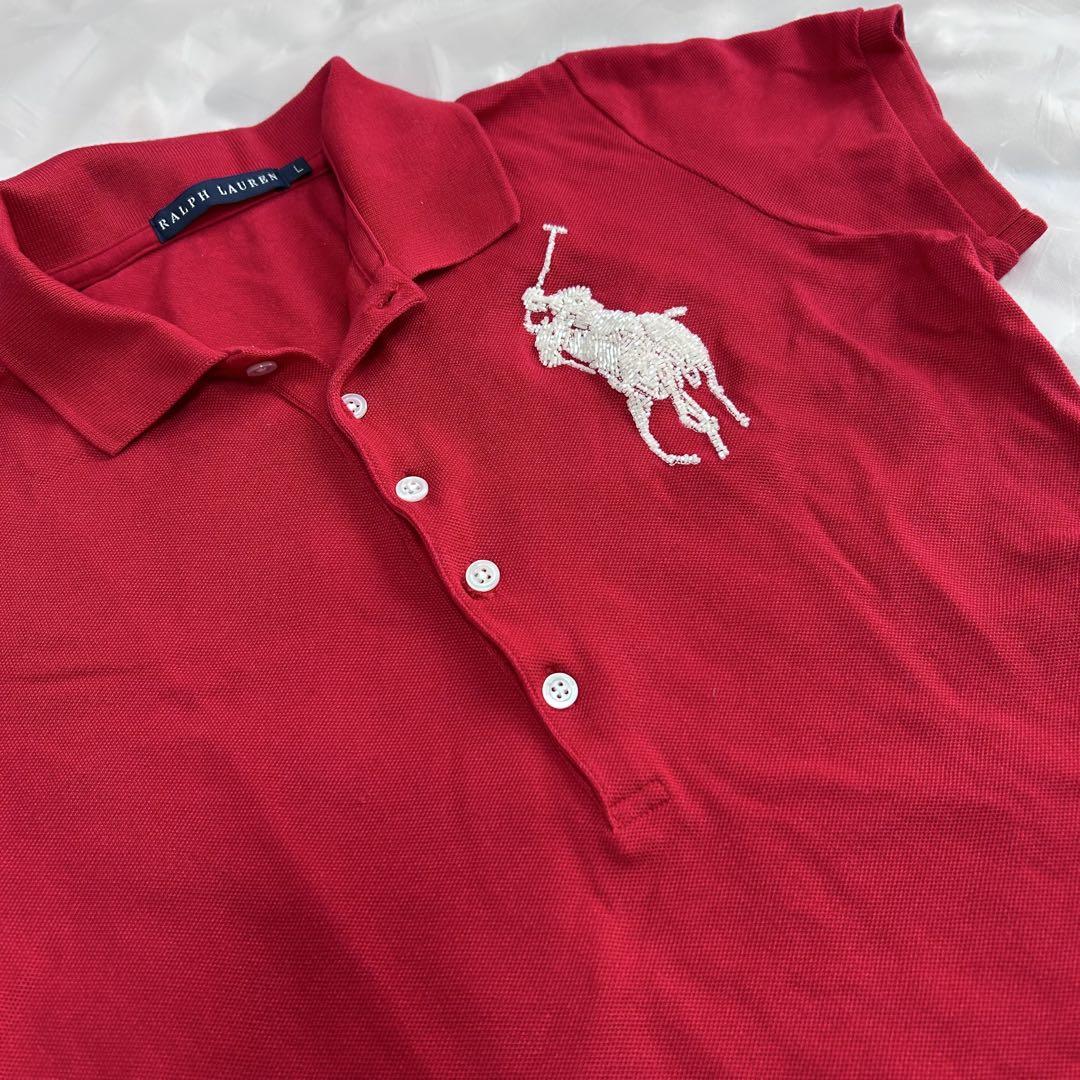 Ralph Lauren 赤 ポロシャツ 半袖y2k希少トップス