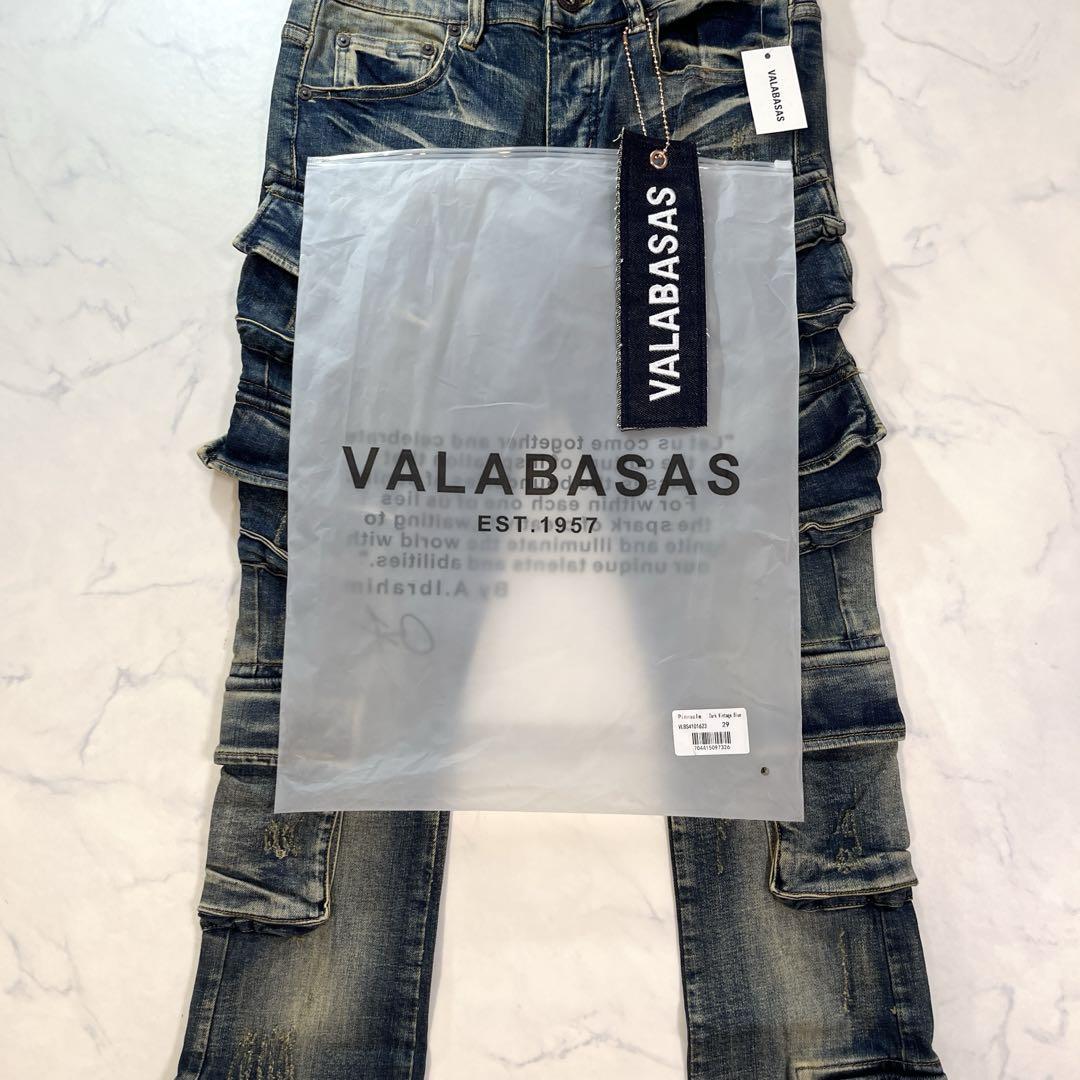 valabasas バラバサス スタックフレアカーゴスキニーデニム 29