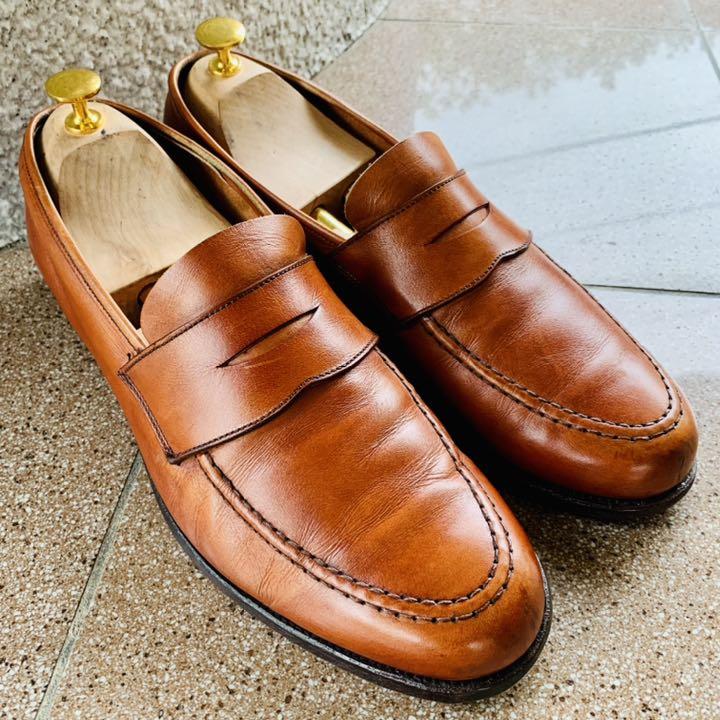 【お気にいる】 未使用 johnston&murphy コインローファー 革靴 27cm 茶 - その他