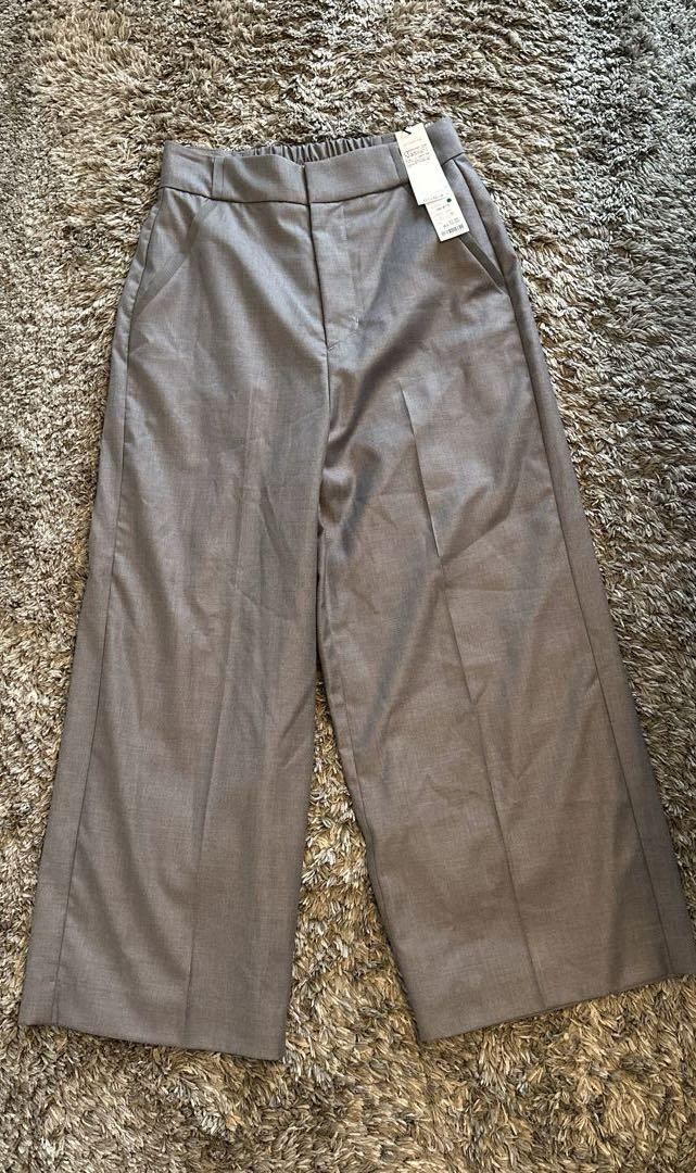 新品タグ付き　ルーニィ　ウォッシャブル　パンツ　ワイド　グレー　LOUNIE