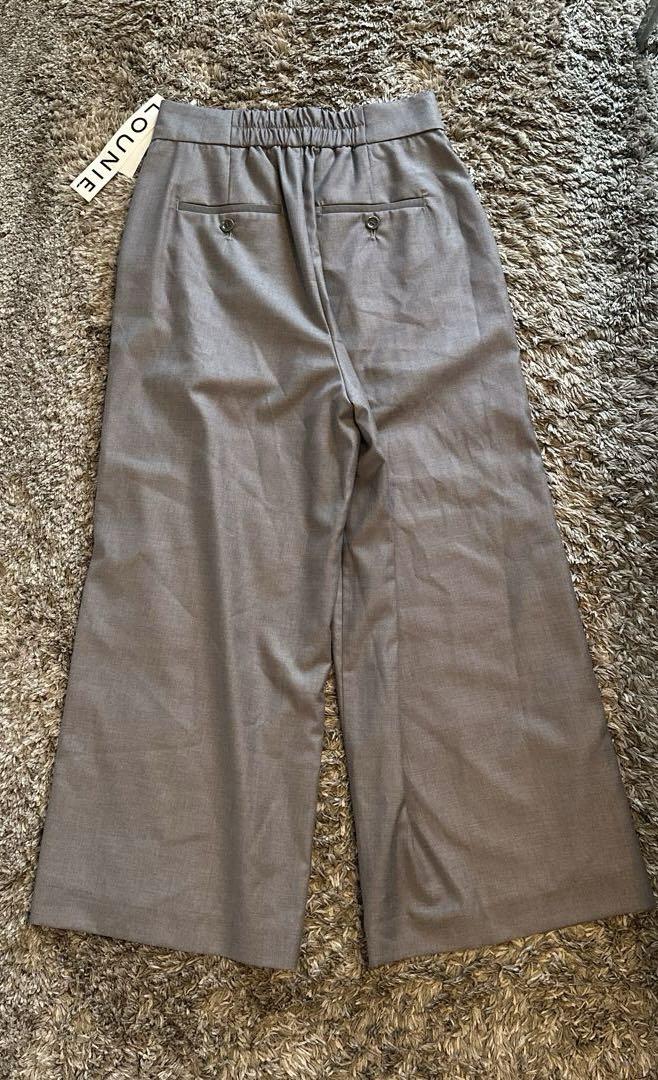 新品タグ付き　ルーニィ　ウォッシャブル　パンツ　ワイド　グレー　LOUNIE