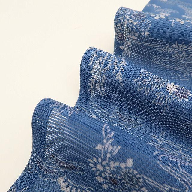m1588＊新品 正絹 夏着物 絽 仕付糸付 松 梅 紅葉 手縫い仕立て 小紋