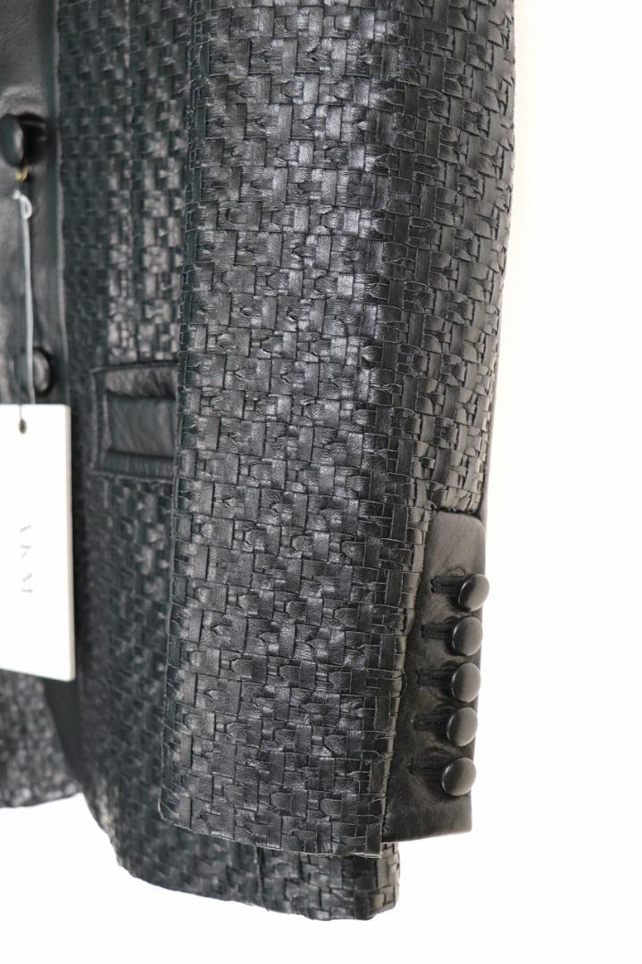 定番HOT AKM イントレチャート レザージャケット 定価55万円 M HIVmg-m50251048312 定番大得価