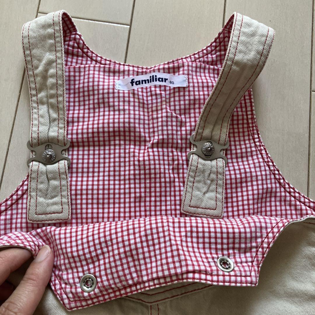 美品⭐︎ファミリア ジャンバースカート サイズ80 美品⭐︎ファミリア ジャンバースカート サイズ80