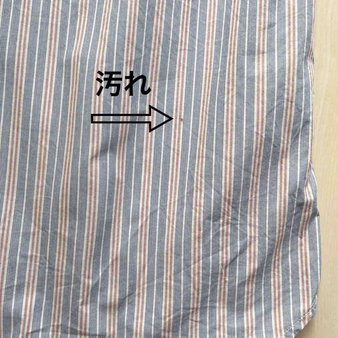 MHL. マーガレットハウエル ストライプ 半袖シャツ 斜めポケット