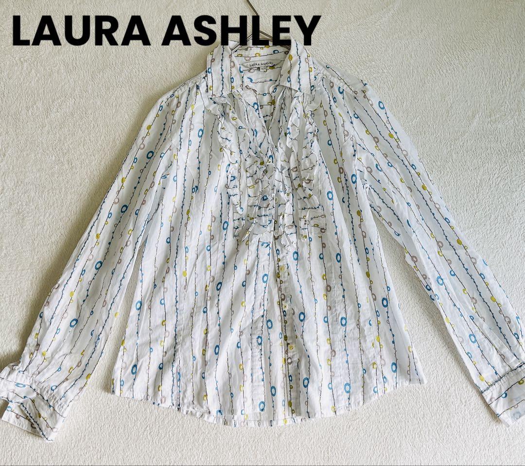 LAURA ASHLEY ローラアシュレイ コットン 総柄 シャツ　サイズ9