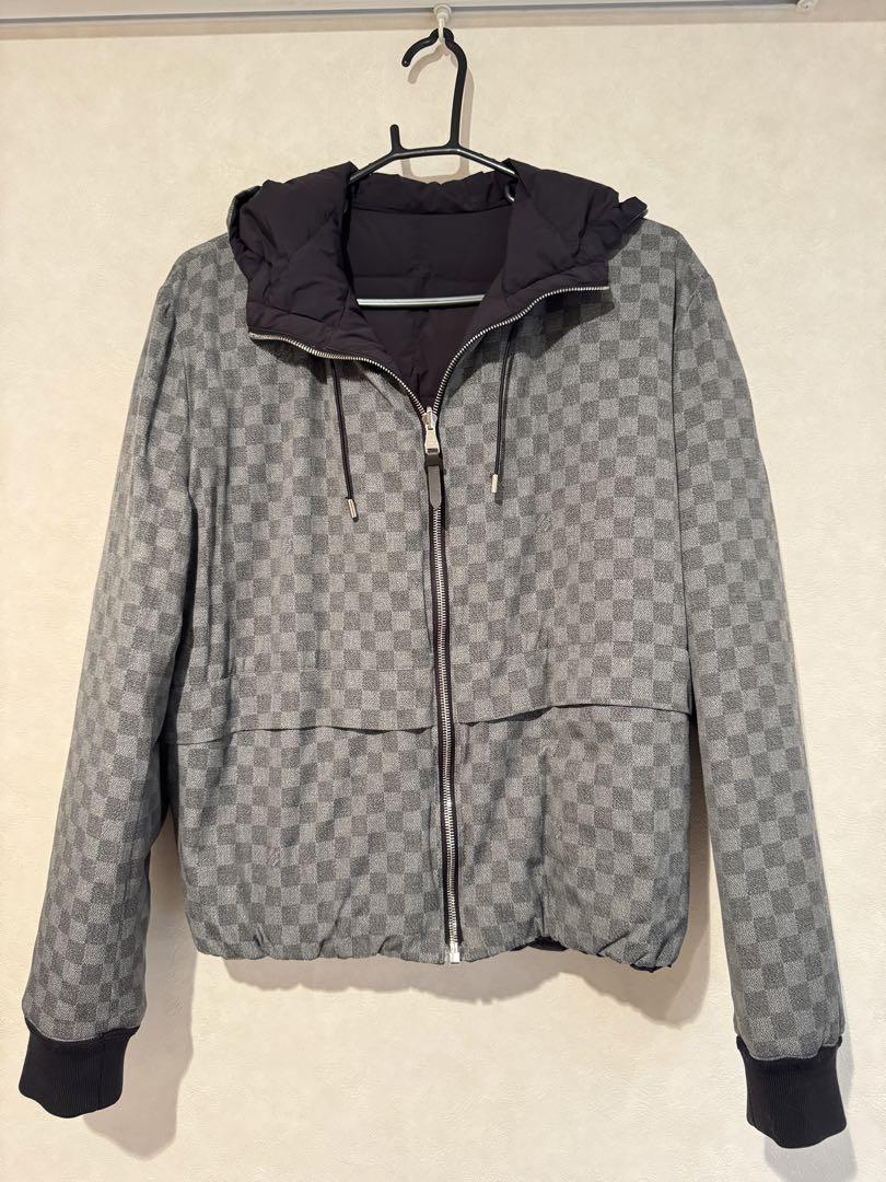 美品】LOUIS VUITTON ダミエ リバーシブルダウンジャケット 美品】LOUIS VUITTON ダミエ リバーシブルダウンジャケット