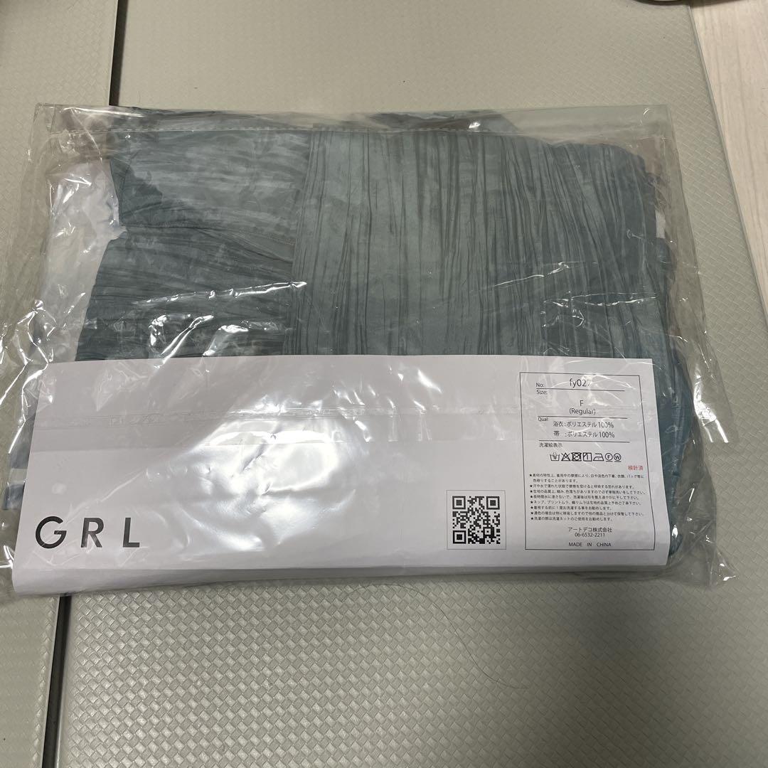 試着のみ GRL グレイル 水彩花柄浴衣セット 2wayセパレート浴衣 二部式