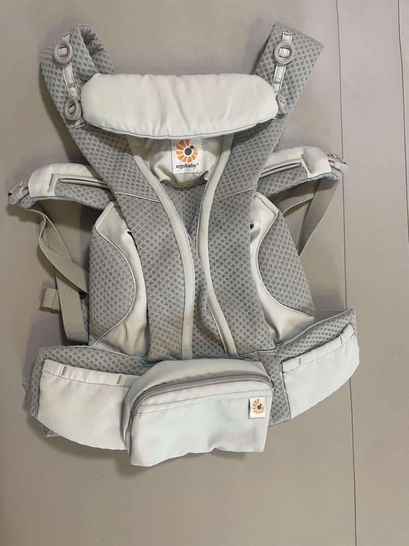 【美品】エルゴベビー　オムニブリーズ　抱っこ紐　メッシュ　パールグレー　ポーチ付