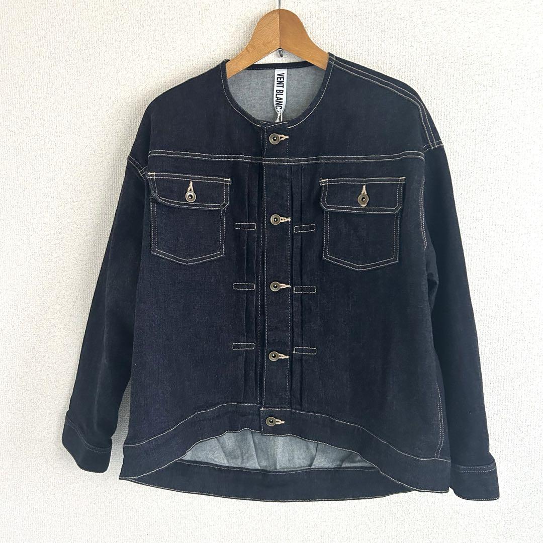 VENT BLANC+ ヴァンブラン 11oz デニムノーカラージャケット