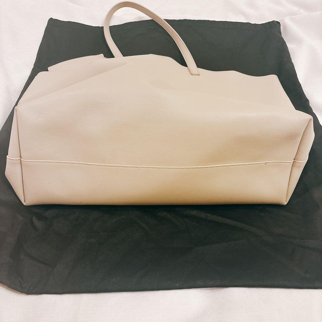 美品SAINT LAURENT 本革トート　ショッピングバッグ 米国限定ベージュ