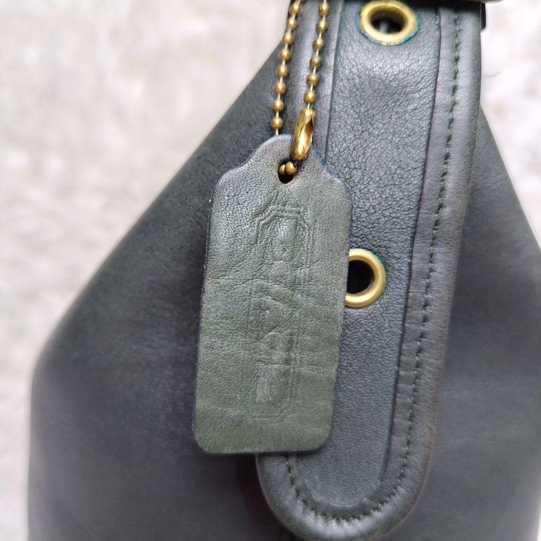 【希少カラー】オールドコーチ ワンショルダーバッグ バケツ型 オールレザー 緑