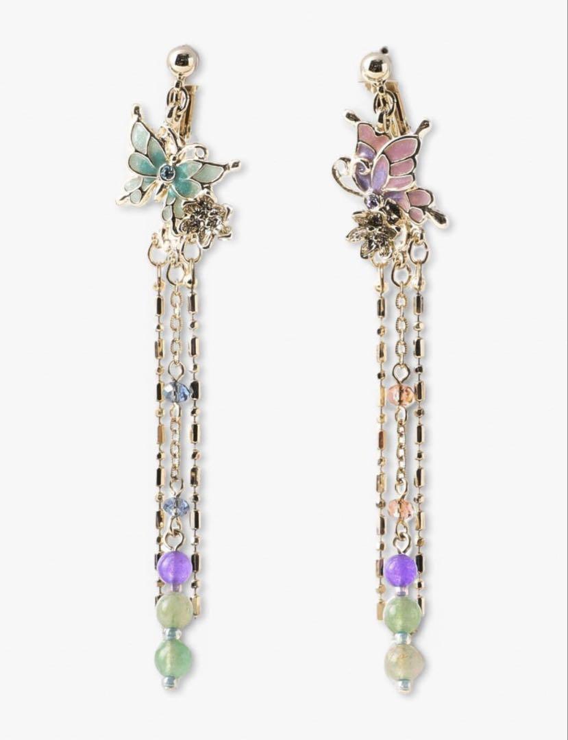 美品✨】ANNA SUI シノワズリテイスト バタフライモチーフピアス