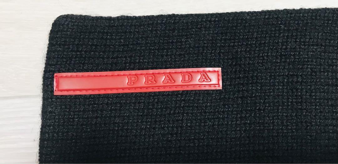プラダスポーツ　PRADA SPORT マフラー　ポケット付き　黒