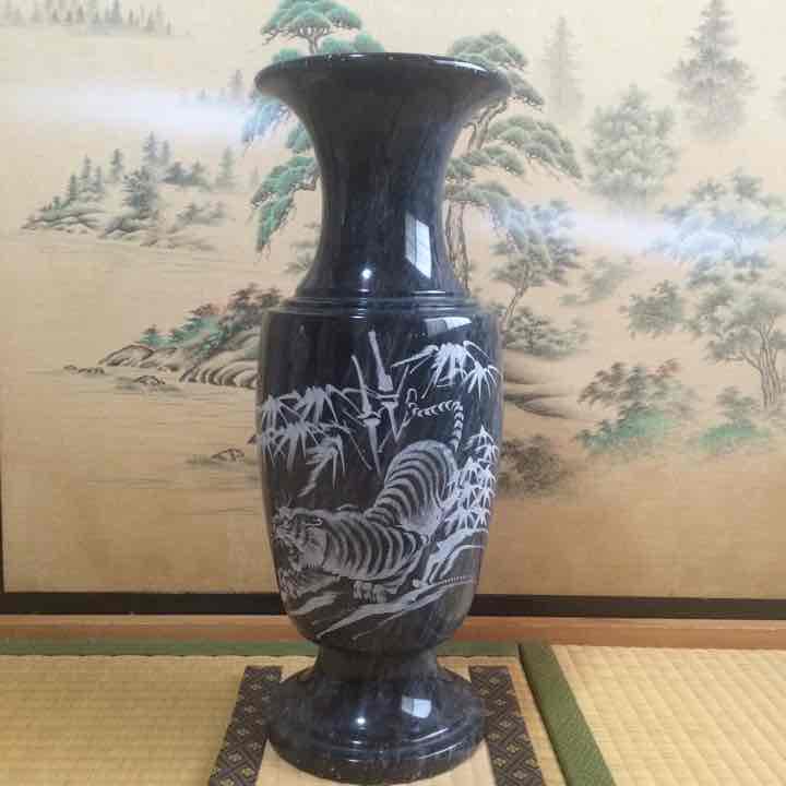送料込 橋本永豊 大理石、虎の花瓶