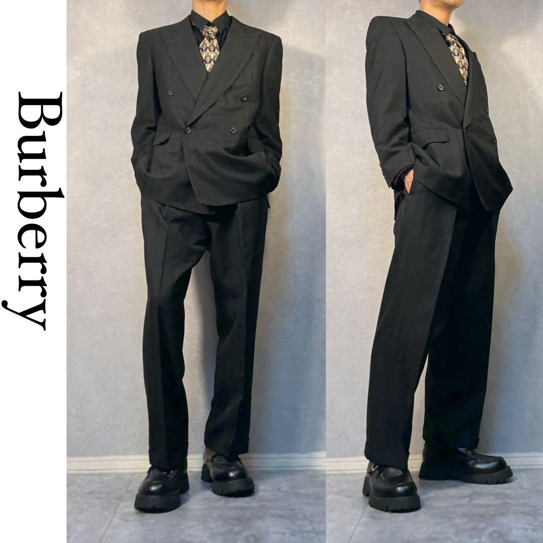 BURBERRY　セットアップ　ダブル 美品】Burberry セットアップ ダブル ダークグレー - メルカリ