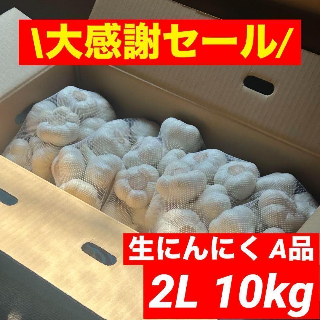 【大感謝セール】新物 青森県産 生にんにく A品 2L 10kg福地ホワイト六片