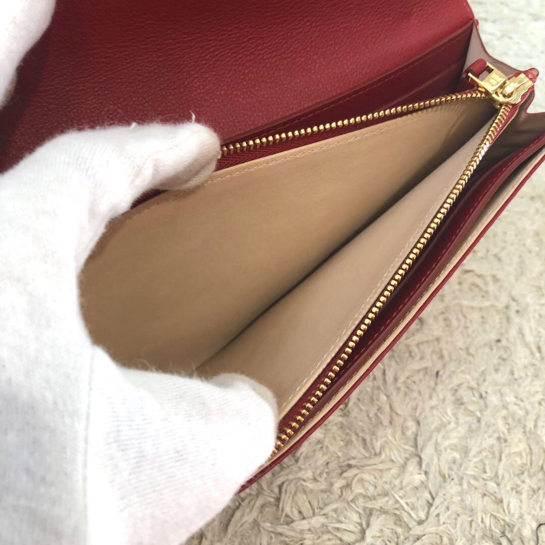 未使用級✨デルヴォー レザー二つ折り長財布 Simplissime レッド