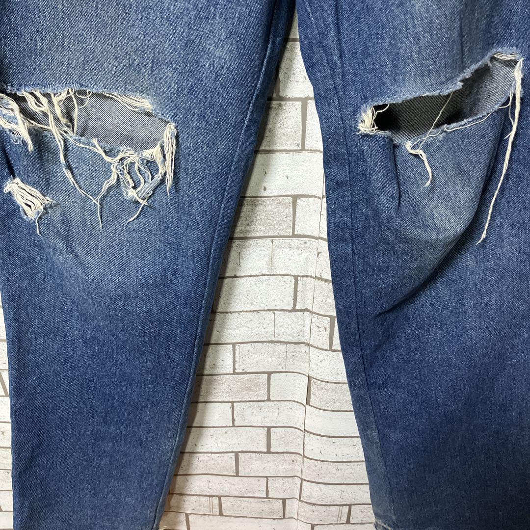 【希少】◆カールカナイ◆クラッシュ　デニム　ワイド　bigシルエット