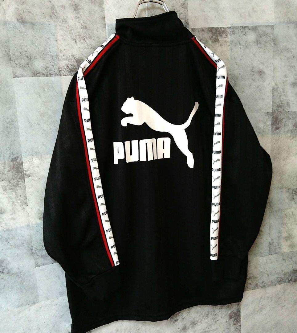 PUMA プーマ トラックジャケット Msize ブラック 刺繍ロゴサイド
