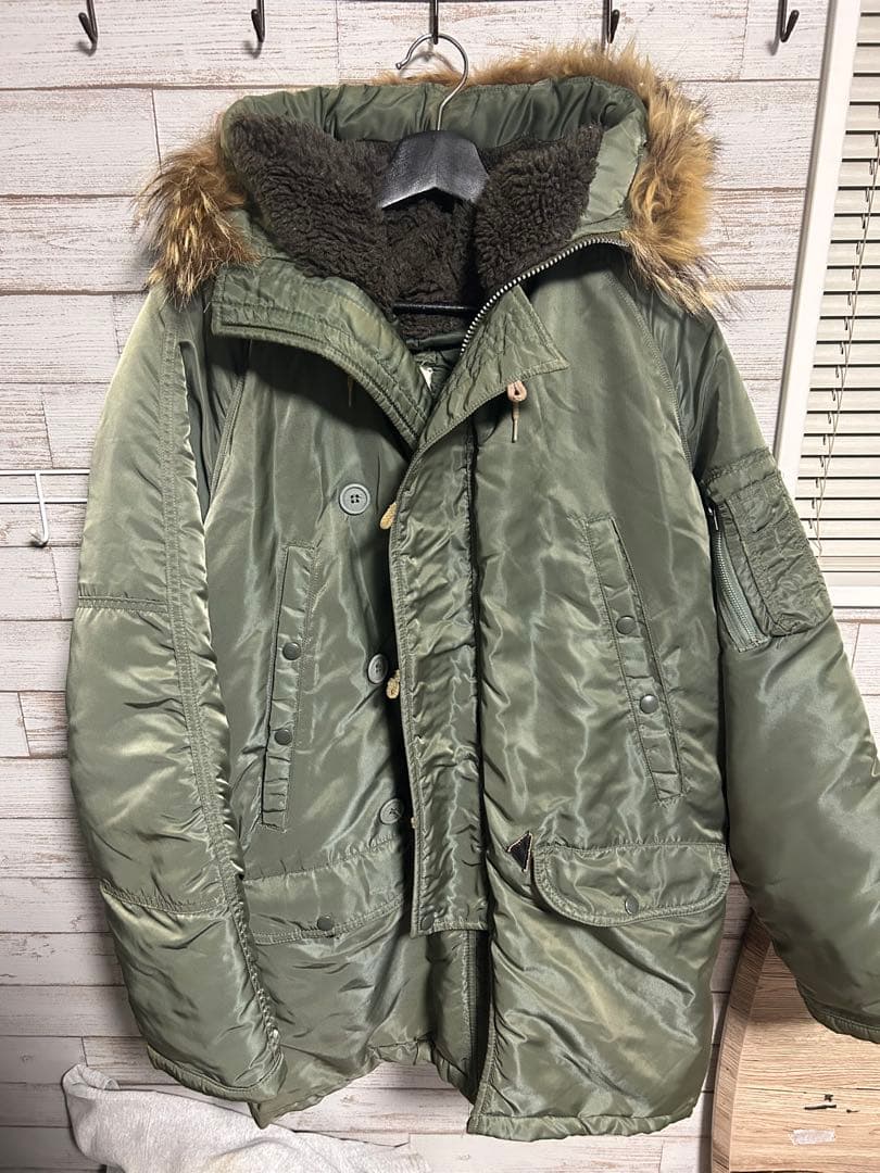 ヴィンテージUSAオリーブグリーン ミリタリージャケット N-3B 42L