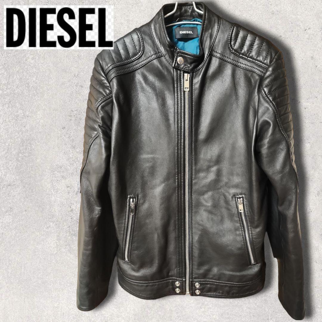 DIESEL ラムレザージャケット シングル 黒 XL | www.booknews.today